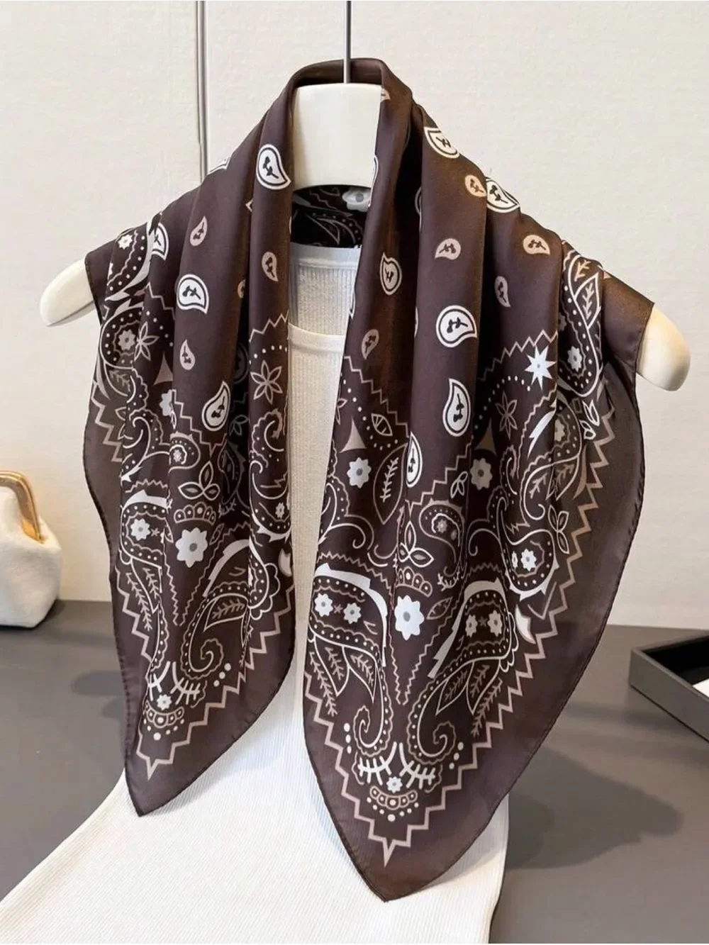 Brown Paisley Scarf M808